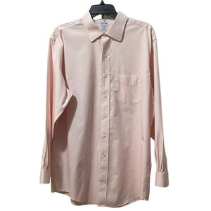 Brooks Brothers Shirt Mens 17 34 Pink Button Down Regent Supima Cotton Non Iron